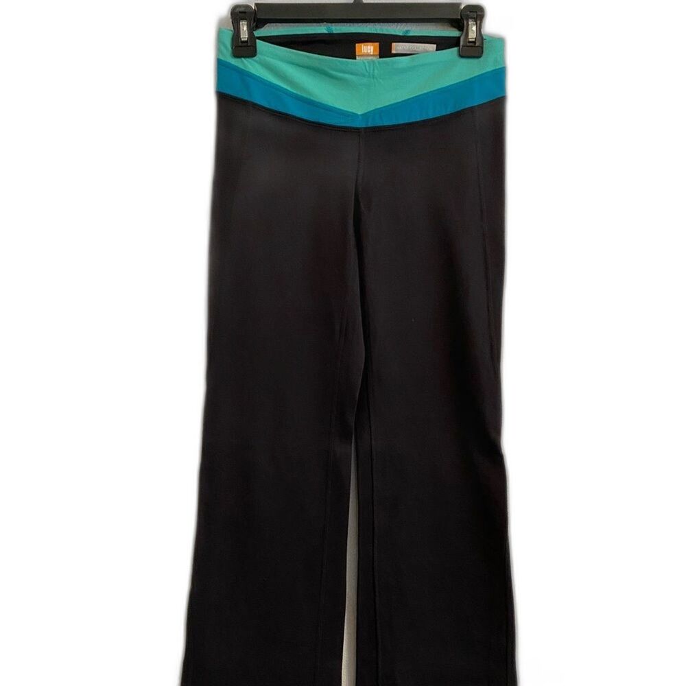Lucy S Powermax Hatha Collection Black/Teal Activewear Yoga Pants